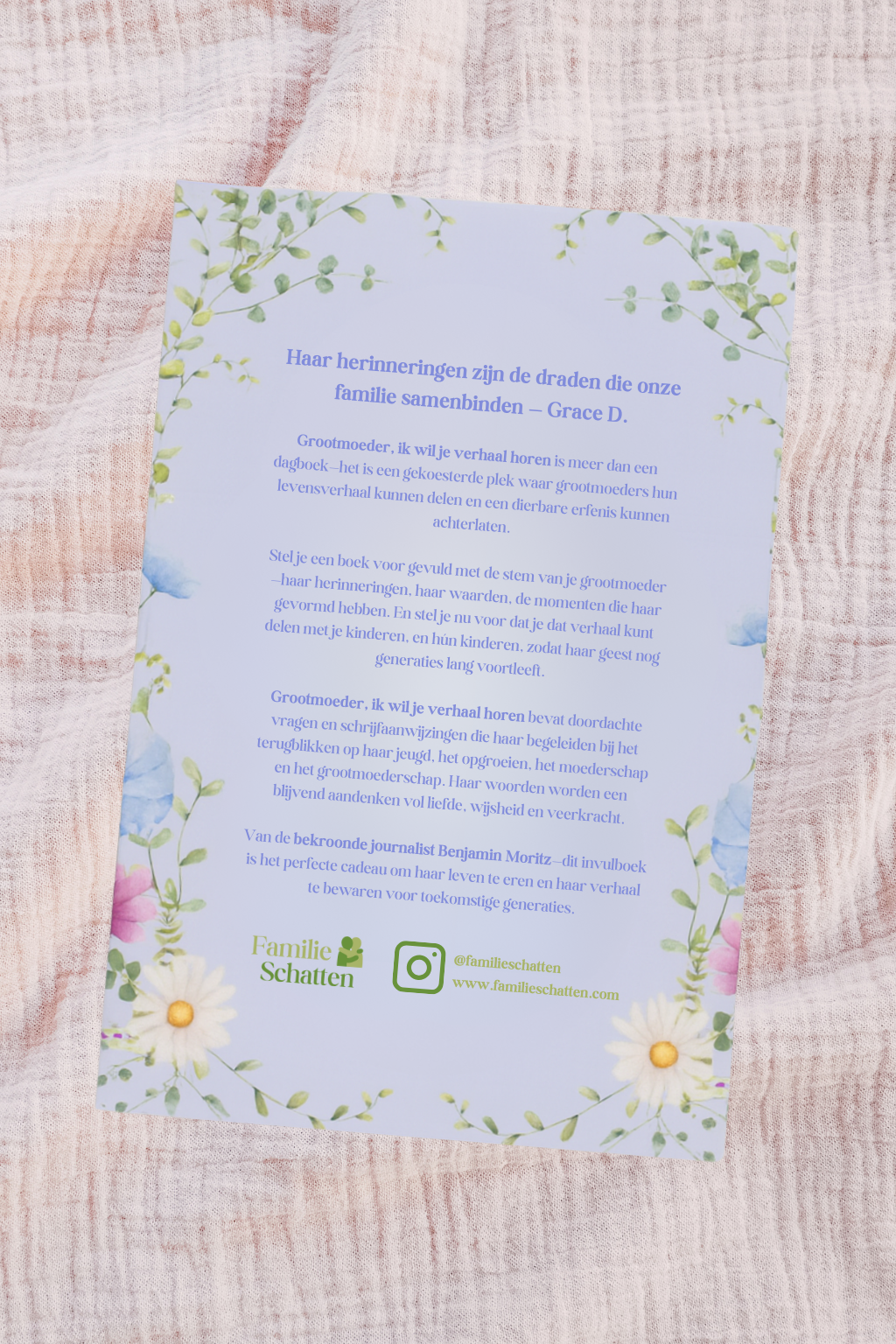 Grootmoeder’s herinneringen – Een geleid dagboek 💜 -50% BLACK FRIDAY 💜